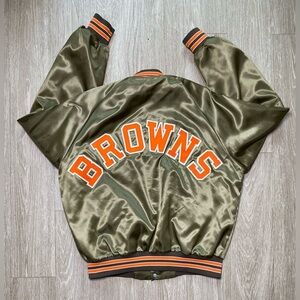 Vintage Chalk Line 90's Cleveland Browns NFL Football Satin Jacket Men's Size XL